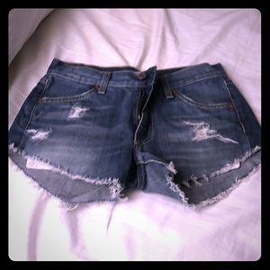 Seven cut off jean shorts